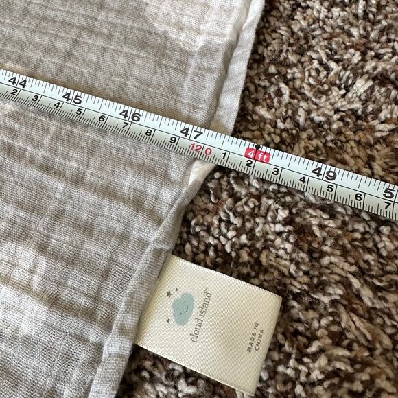 Cloud Island gray clouds muslin swaddle blanket HTF - Picture 4 of 6